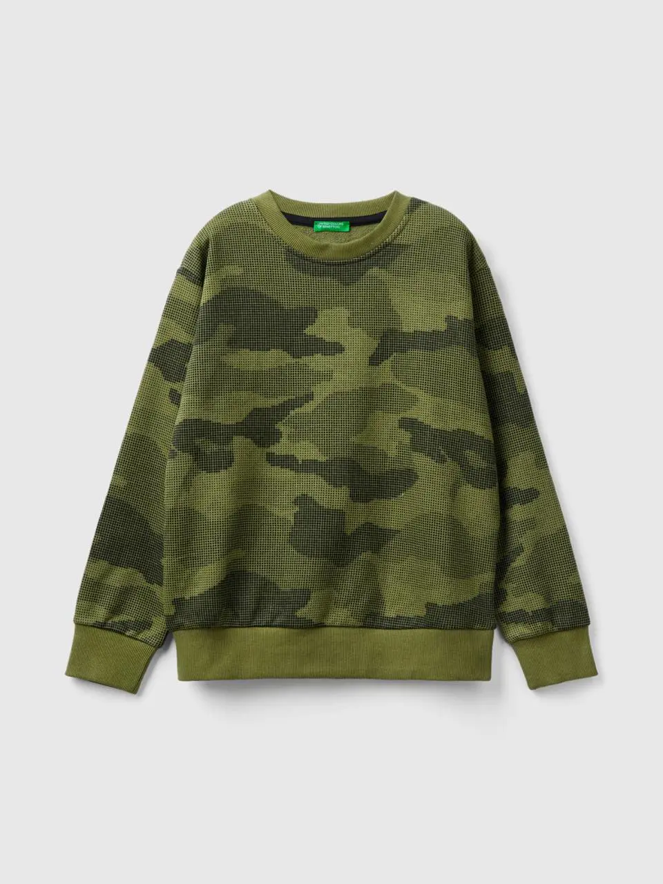 Benetton military green camouflage sweatshirt. 1