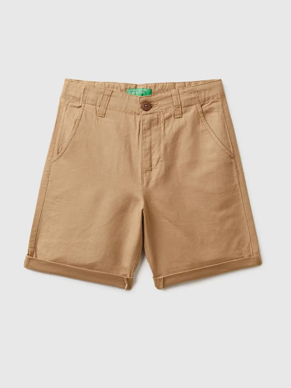 Benetton chino bermudas in pure linen. 1