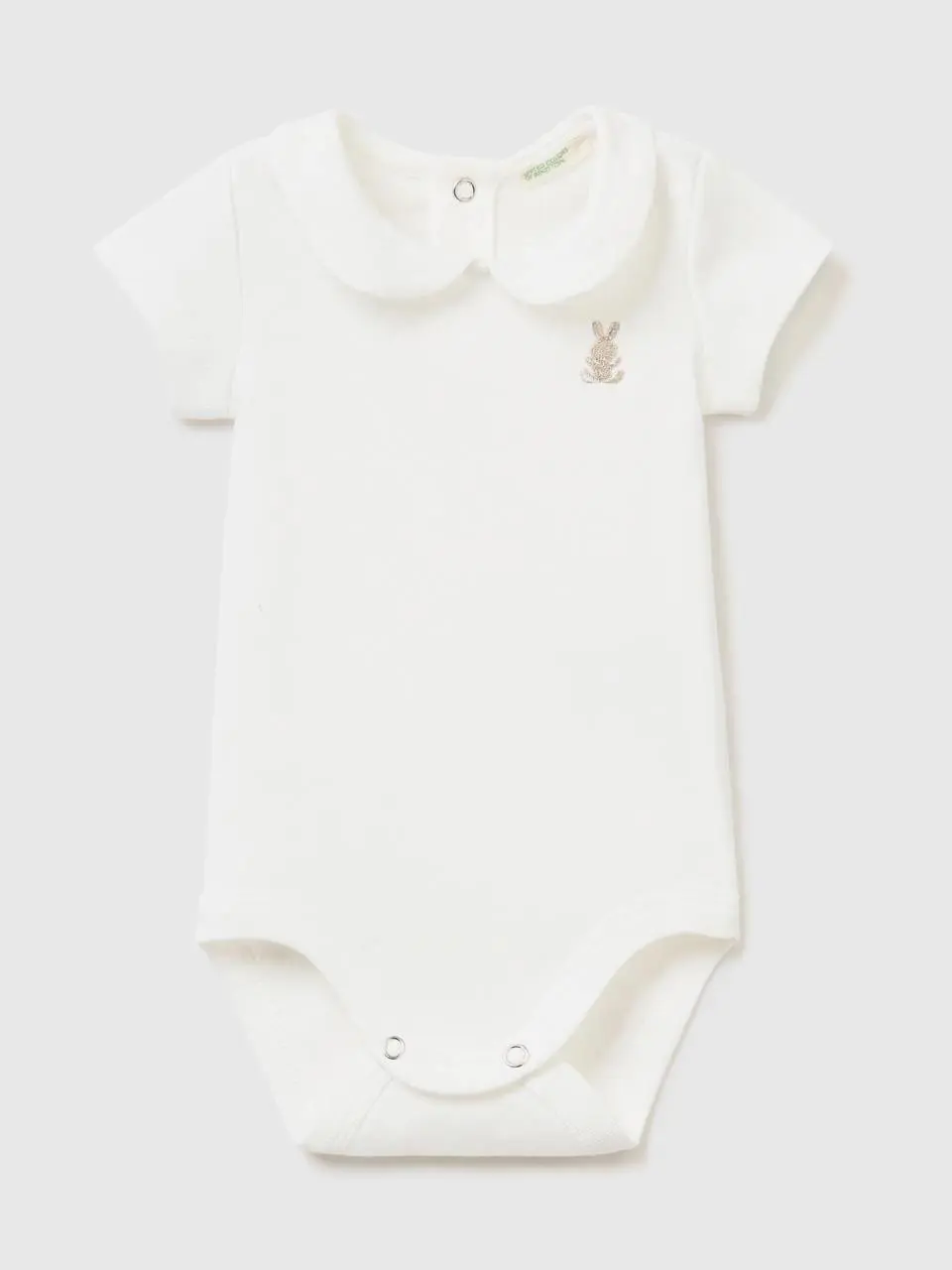 Benetton onesie with collar in organic cotton. 1