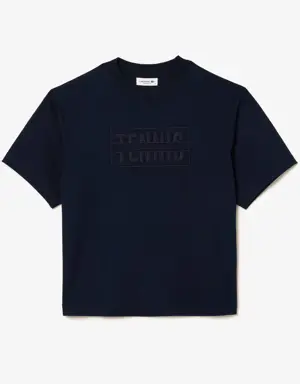 T-shirt oversize in cotone con ricamo tennis