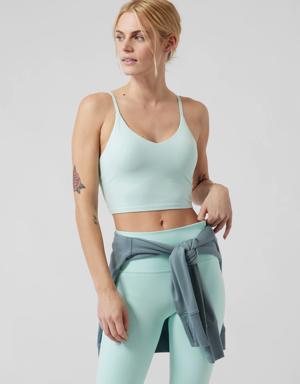 Athleta Elation V-Neck Longline Bra A-C blue