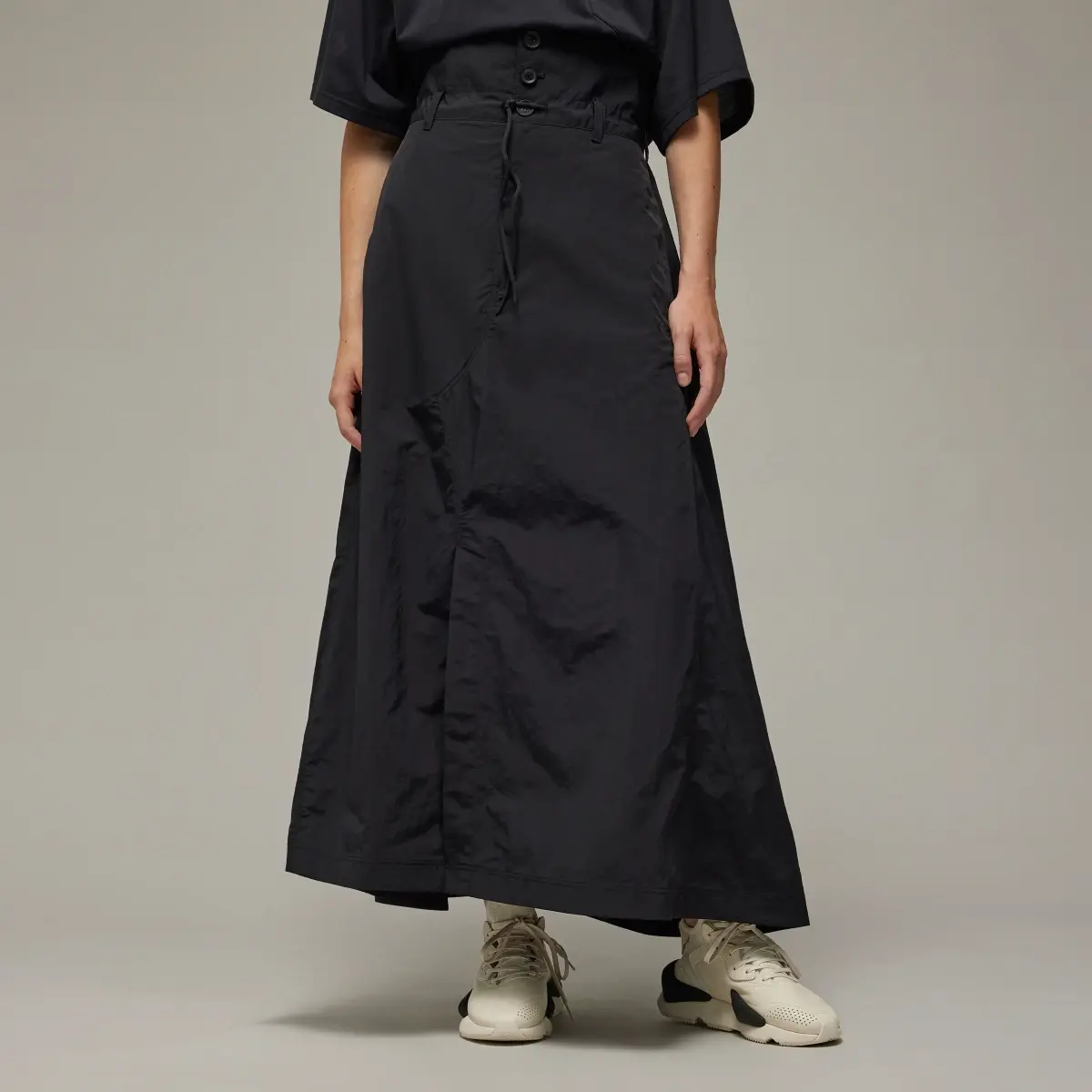 Adidas Y-3 Crinkle Nylon Skirt. 1