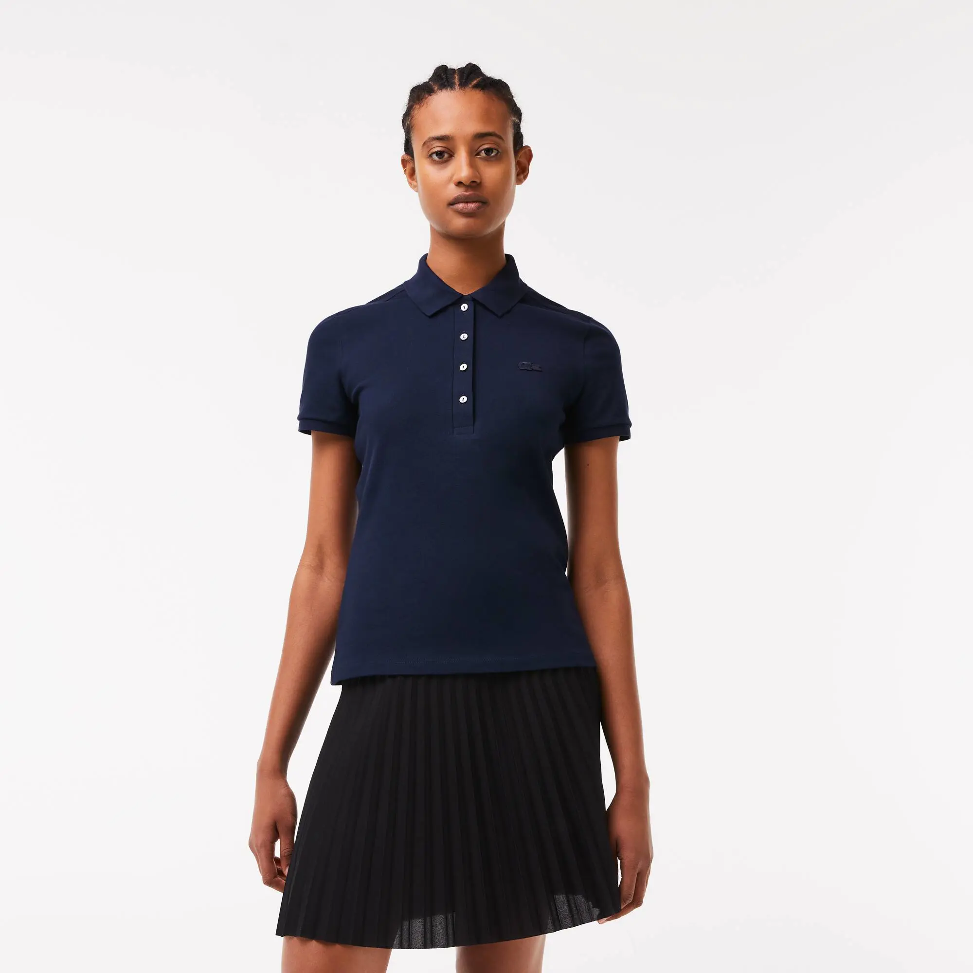 Lacoste Slim Fit Damen LACOSTE Poloshirt aus Stretch-Baumwoll-Piqué. 1