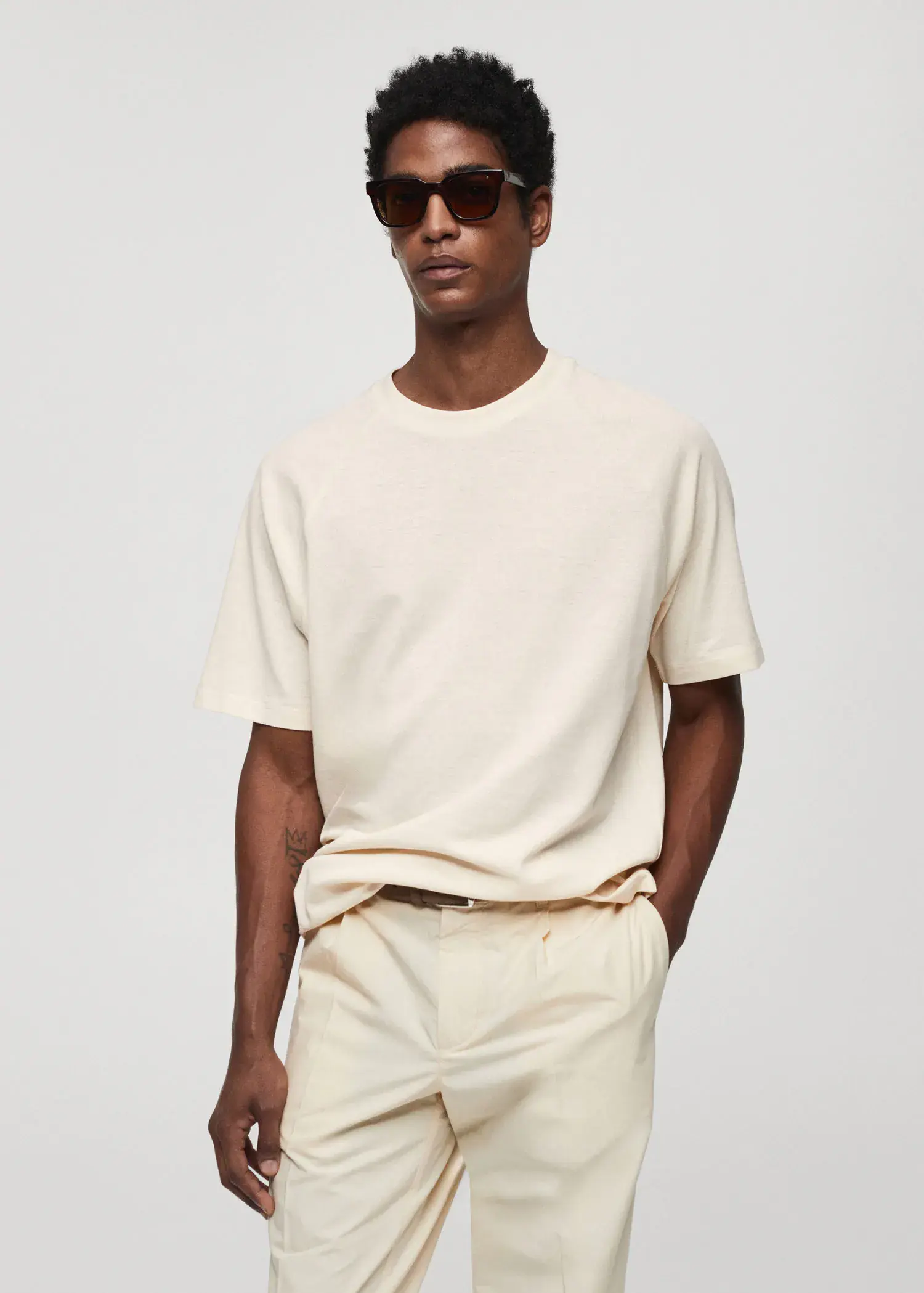 Mango Relaxed fit cotton t-shirt. 1