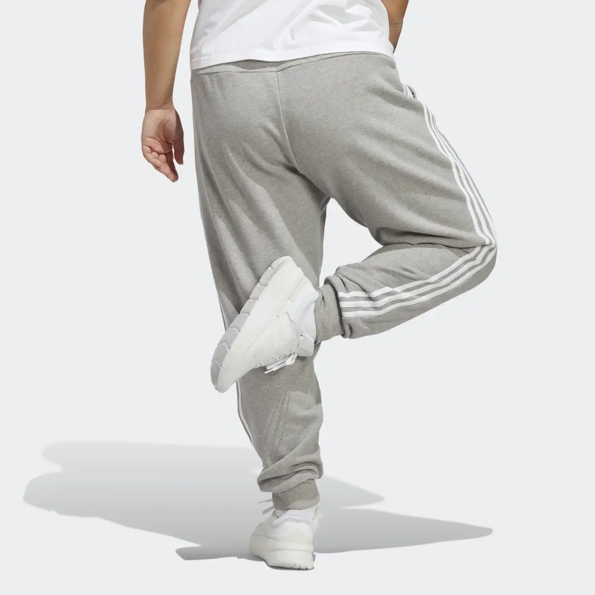 Adidas Essentials 3-Stripes French Terry Cuffed Pants (Plus Size). 2