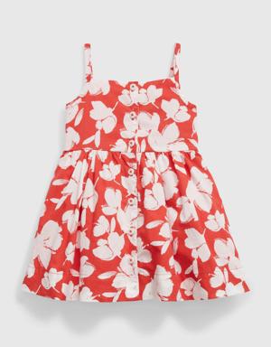 Baby Strappy Floral Dress red