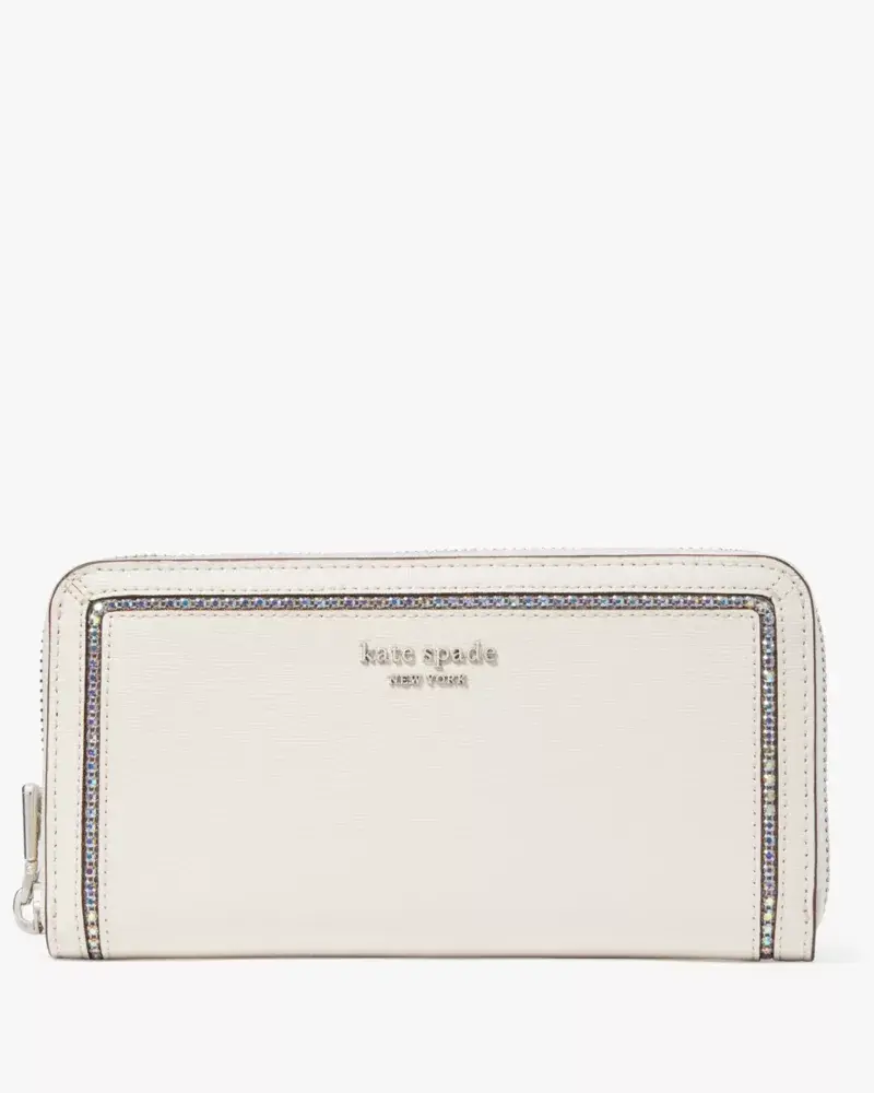 Kate Spade Morgan Crystal Inlay Zip-around Continental Wallet. 1