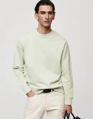 Basic-Sweatshirt mit 100 % Baumwolle