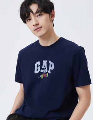 Adult Gap x Disney 100% Organic Cotton Graphic T-Shirt blue