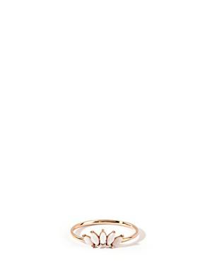 Opal Crown Gold Ring 8 Ayar Rose Gold Kadın Altın Yüzük