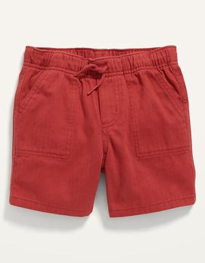 Functional Drawstring Pull-On Workwear Shorts for Toddler Boys