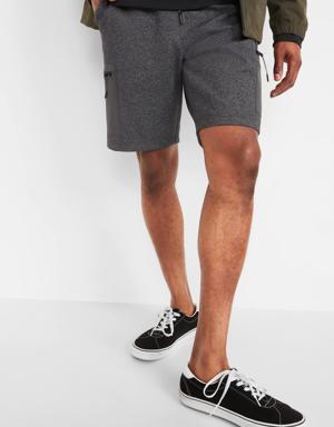 Dynamic Fleece Cargo Jogger Shorts for Men -- 9-inch inseam gray