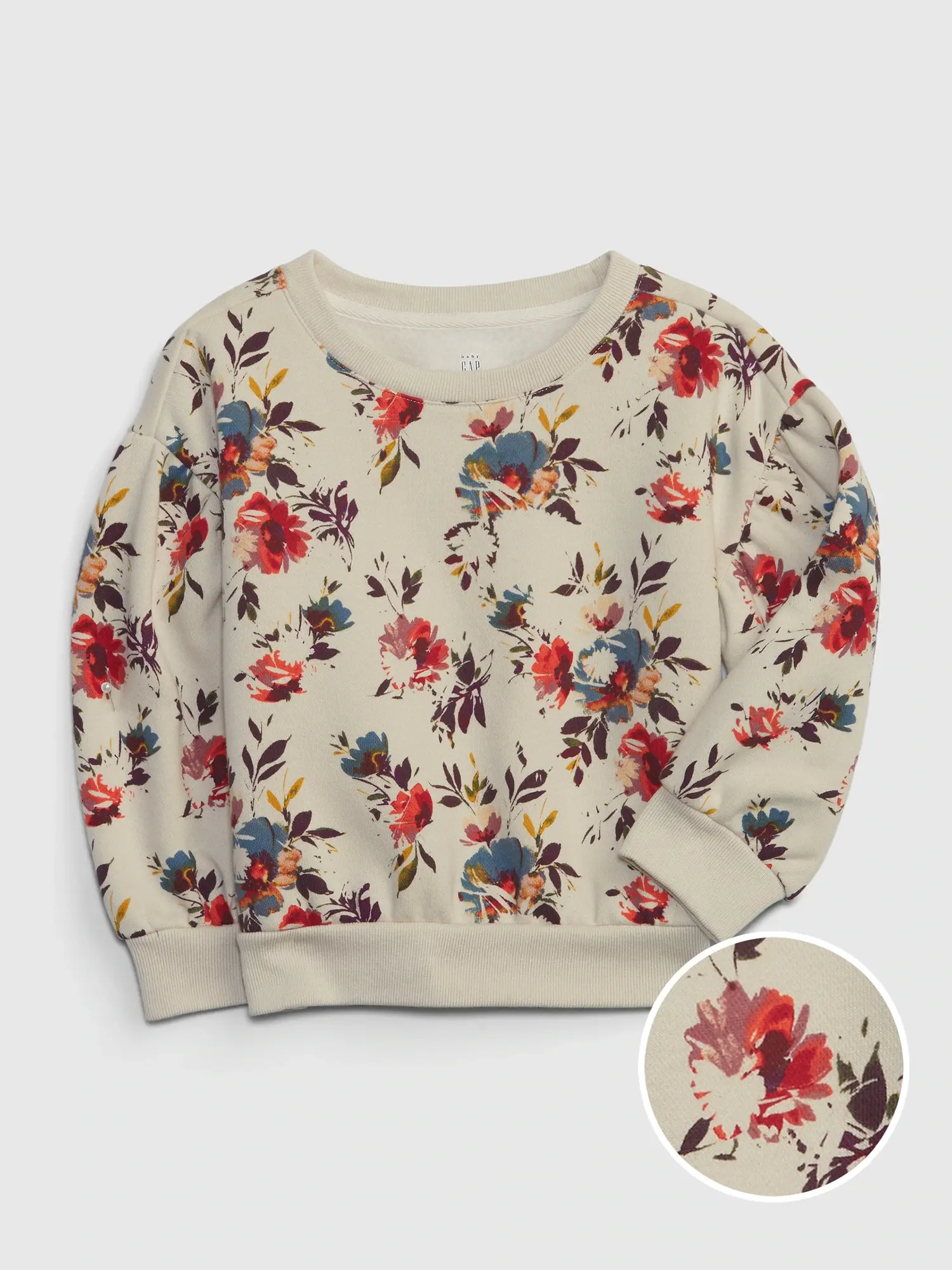 Gap Toddler Floral Sweatshirt beige. 1