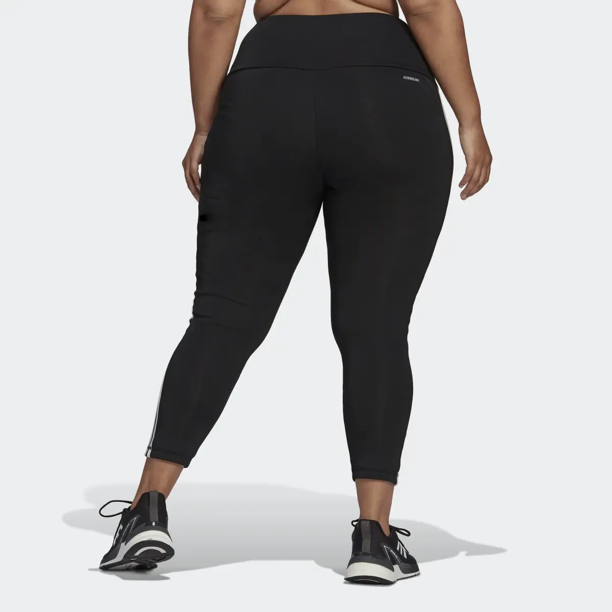 Adidas Designed to Move High-Rise 3-Stripes 7/8 Sport Leggings (Plus Size). 3