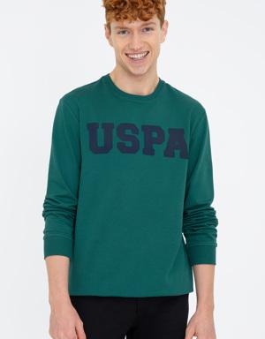 Erkek Koyu Yeşil Basic Sweatshirt