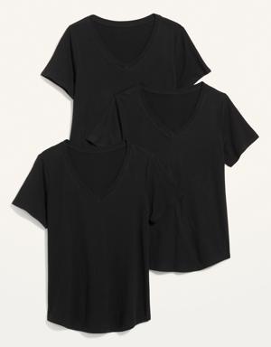 EveryWear V-Neck T-Shirt 3-Pack for Women black