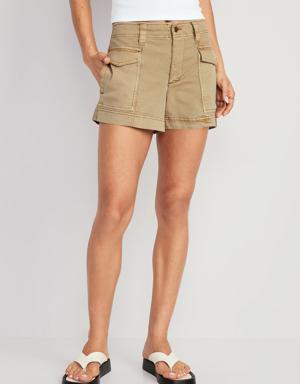 Mid-Rise Cargo Shorts for Women -- 3.5-inch inseam brown