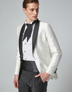 Tween Slim Fit Slim Fit Ekru Desenli Takım Elbıse