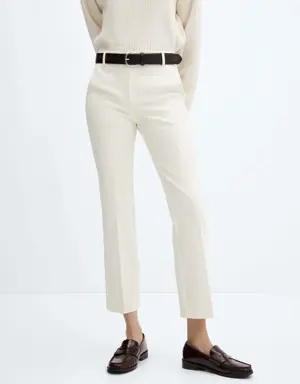 Straight ankle-length trousers
