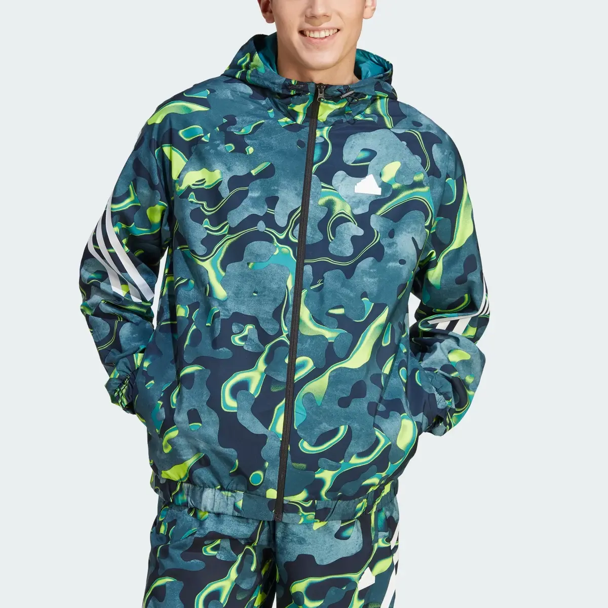 Adidas Future Icons Allover Print Full-Zip Hoodie. 1