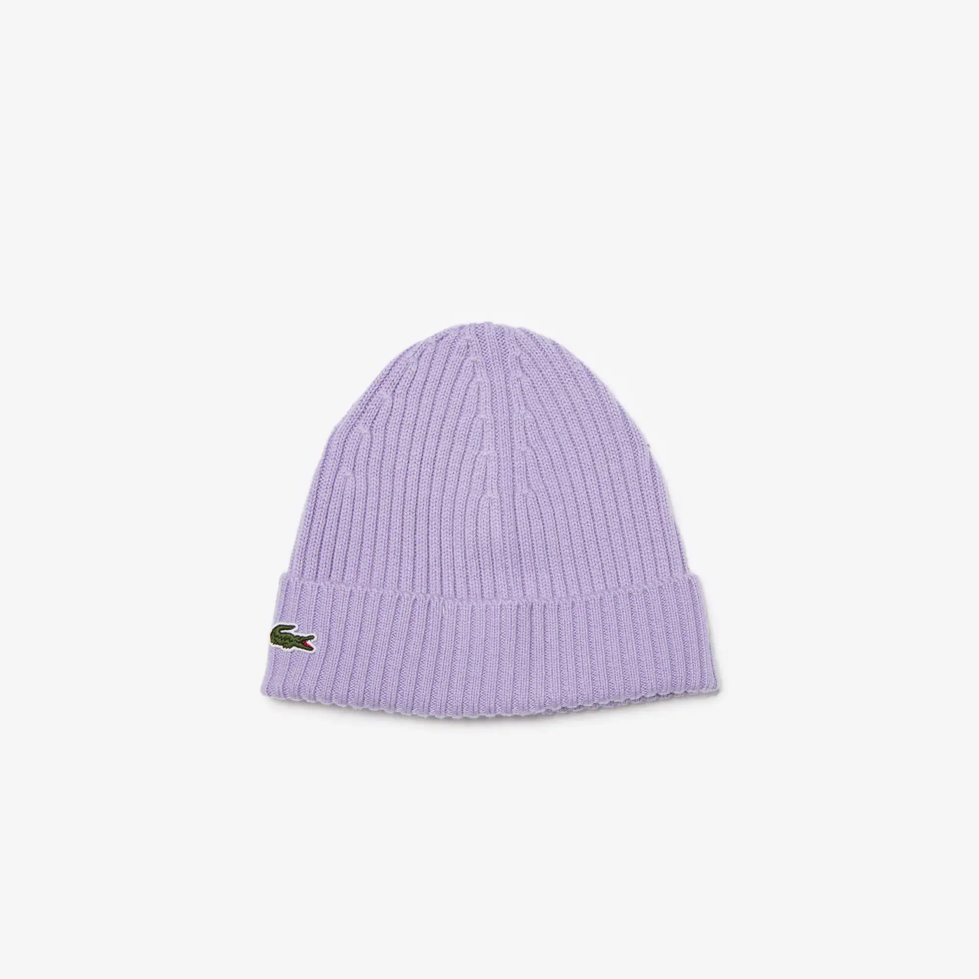 Lacoste Unisex Ribbed Wool Beanie. 1