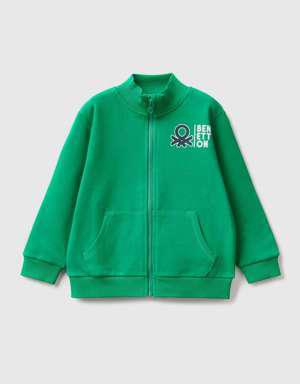 Erkek Çocuk Yeşil Benetton Logolu Sweatshirt