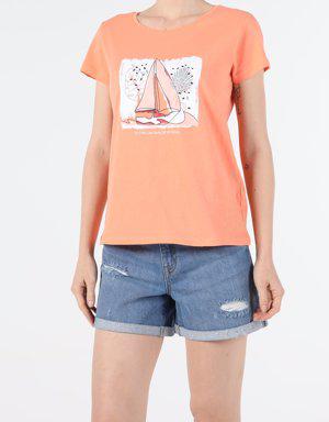 Orange Woman Short Sleeve Tshirt