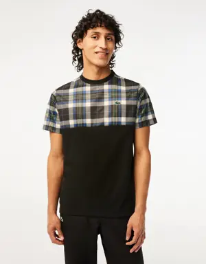 Lacoste T-shirt com estampado de xadrez Lacoste Tennis Regular Fit para homem