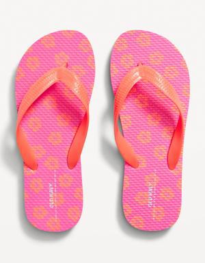 Old Navy Printed Flip-Flop Sandals for Girls (Partially Plant-Based) pink