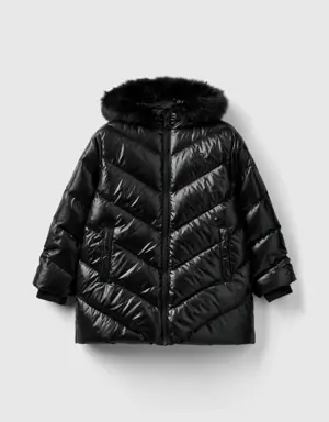 "rain defender" padded jacket with hood