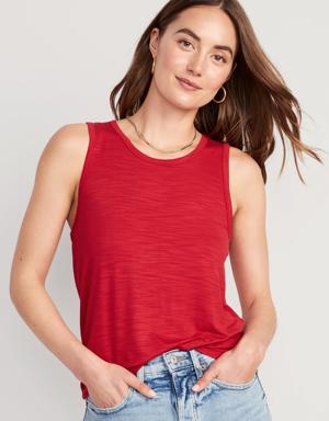 Old Navy Sleeveless Luxe Slub-Knit T-Shirt red