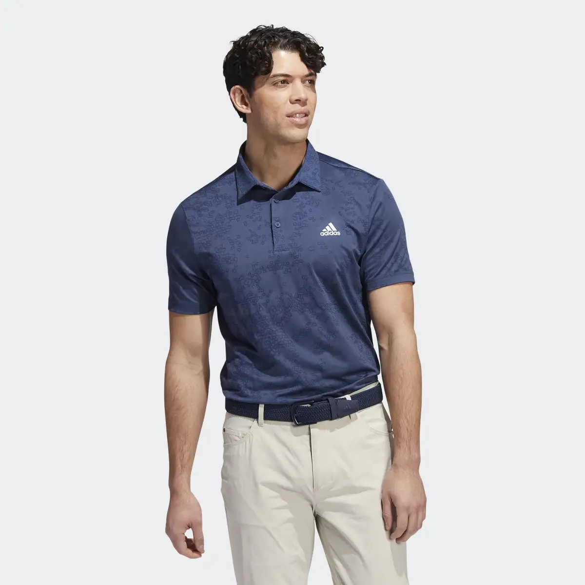 Adidas Jacquard Golf Polo Shirt. 2