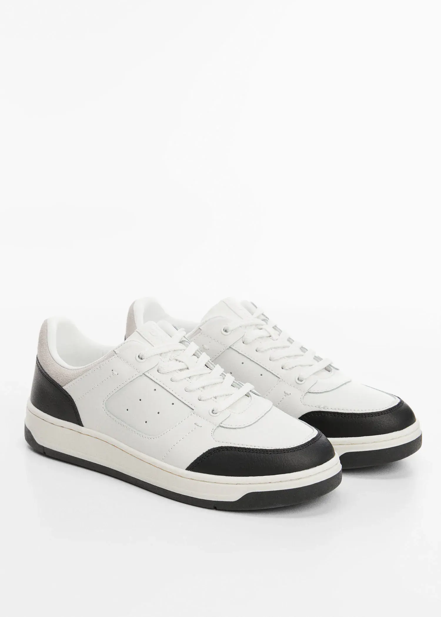Mango Combined leather sneakers. 2