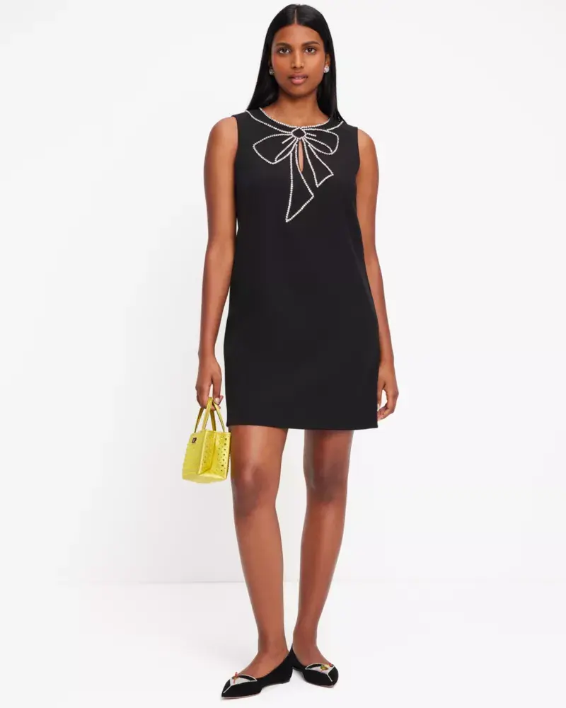 Kate Spade Embellished Bow Crepe Dress. 3