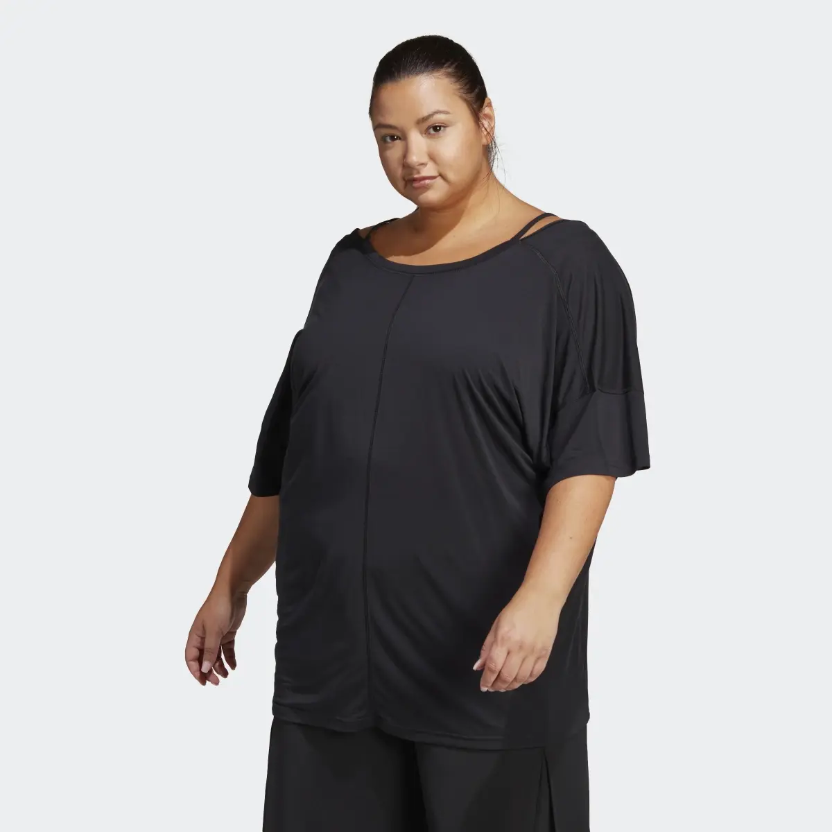 Adidas Yoga Studio Oversized T-Shirt (Plus Size). 2