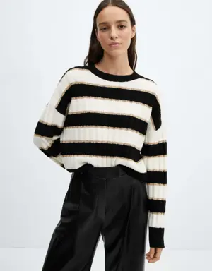 Pull-over rayures détails Lurex