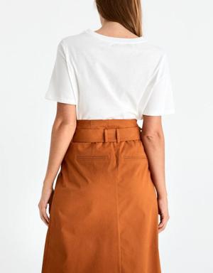 Belted Brick Skirt