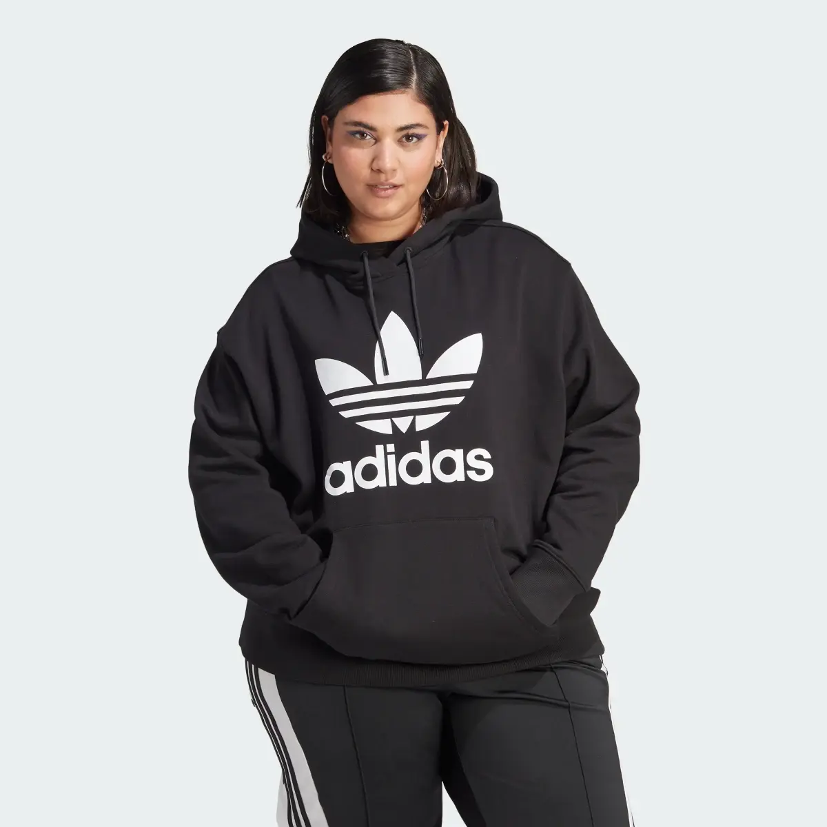 Adidas Adicolor Trefoil Hoodie (Plus Size). 2