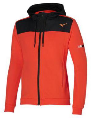 Sweat Jacket Erkek Kapüşonlu Sweatshirt Turuncu/Siyah