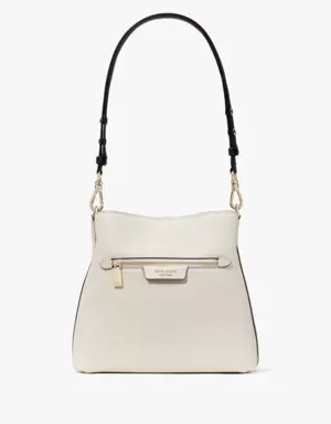 Hudson Colorblocked Pebbled Leather Shoulder Bag