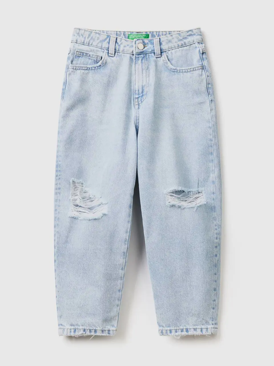 Benetton baggy fit jeans with rips. 1