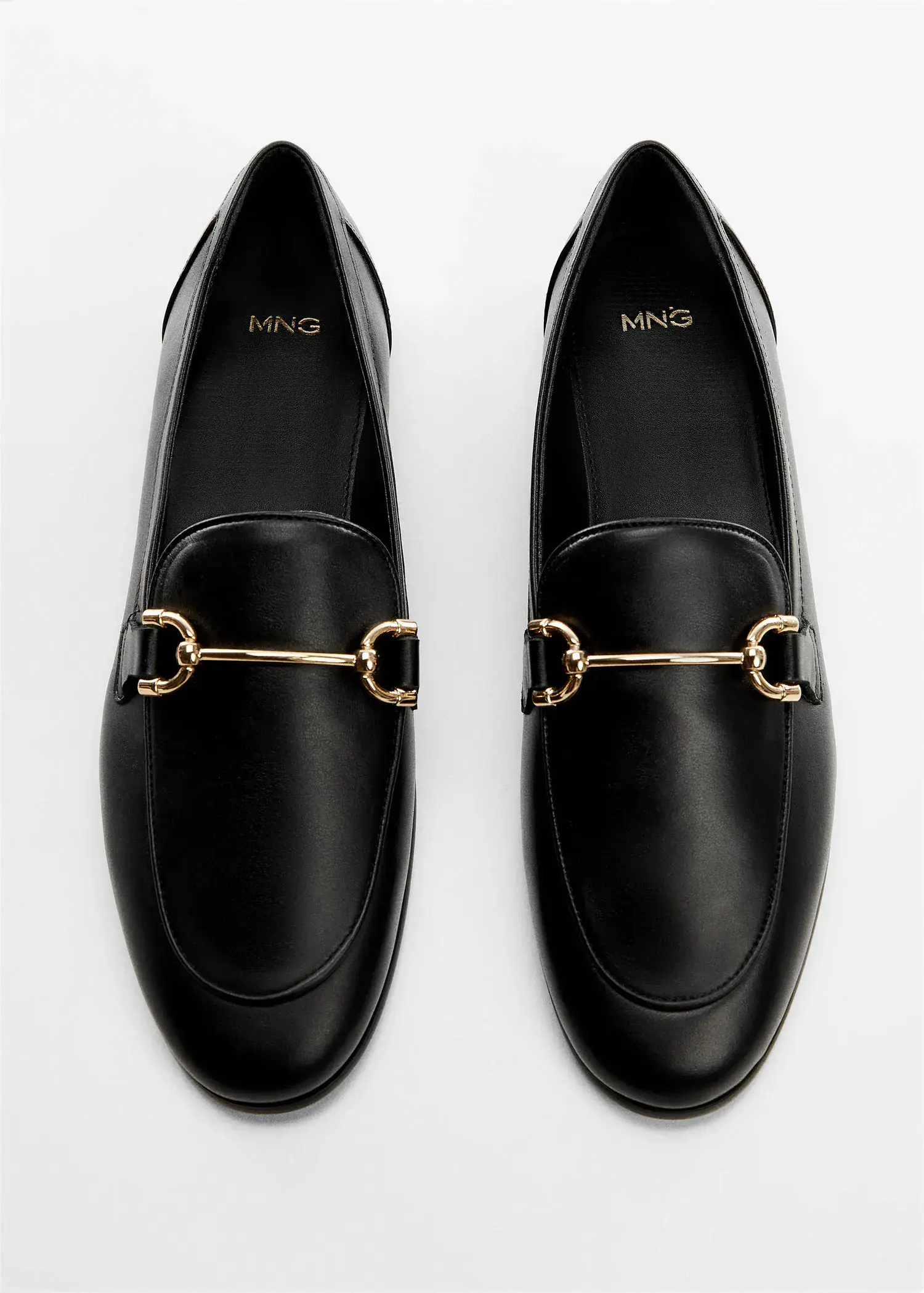 Mango Leather moccasins with metallic detail. 3