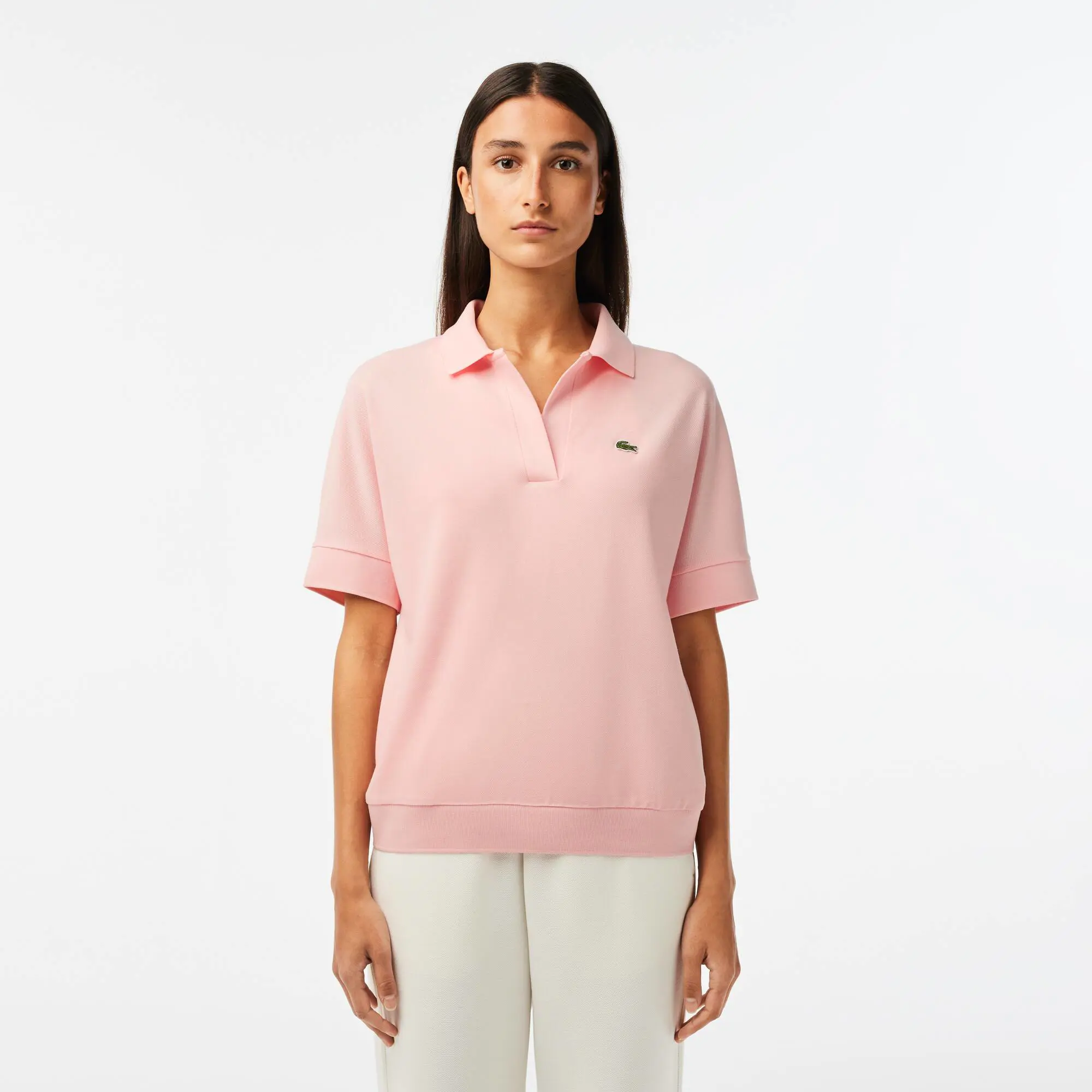 Lacoste Women's Lacoste Flowy Piqué Polo Shirt. 1