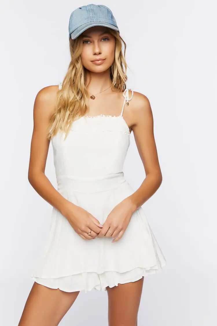 Forever 21 Forever 21 Gauze Fit &amp; Flare Mini Dress Vanilla. 1