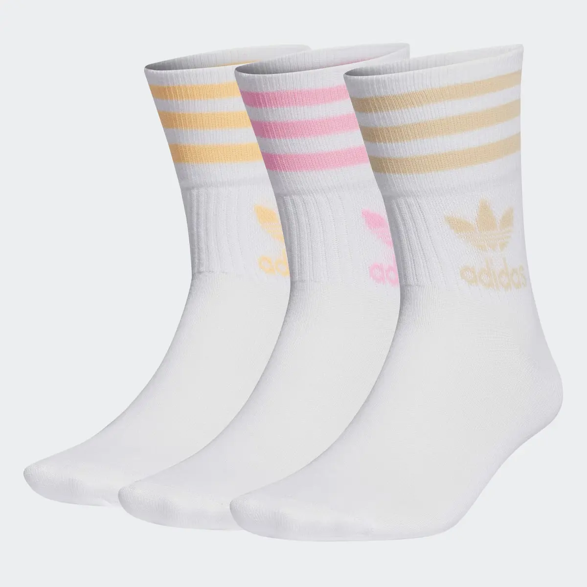 Adidas Enjoy Summer Mid Cut Crew Socks 3 Pairs. 2