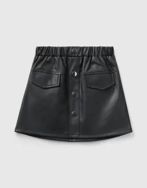 miniskirt in imitation leather