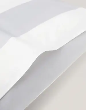 Contrast striped cotton pillowcase 60x60cm