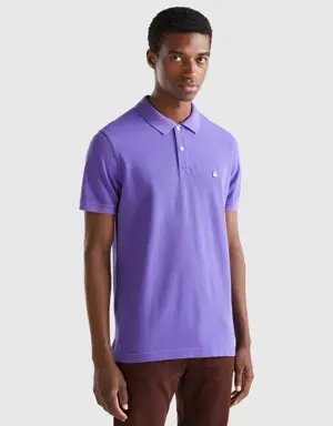 purple regular fit polo