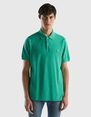 green regular fit polo