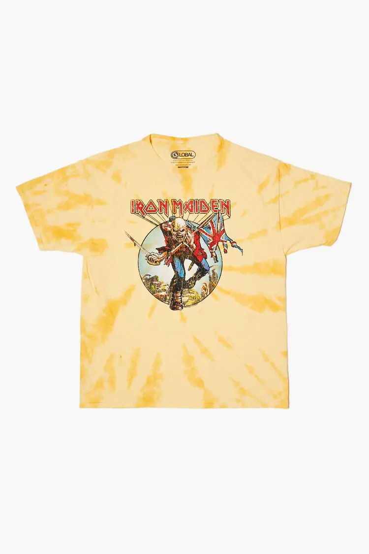 Forever 21 Forever 21 Iron Maiden Tie Dye Graphic Tee Yellow/Multi. 1
